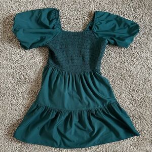 Green Dress with Puffy Sleeves